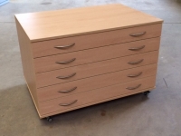 Mobile Paper Storage Unit, to be stored under worktops